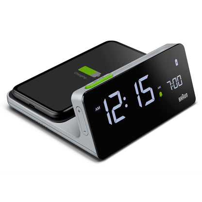 Braun Digital Alarm Clock with VA LCD Display and 10W Qi Wireless Charging Pad (10)