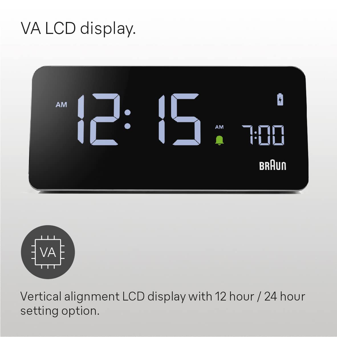 Braun Digital Alarm Clock with VA LCD Display and 10W Qi Wireless Charging Pad - label detail (14)