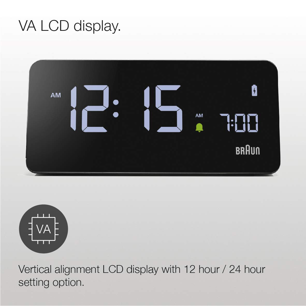 Braun Digital Alarm Clock with VA LCD Display and 10W Qi Wireless Charging Pad - ingredients panel