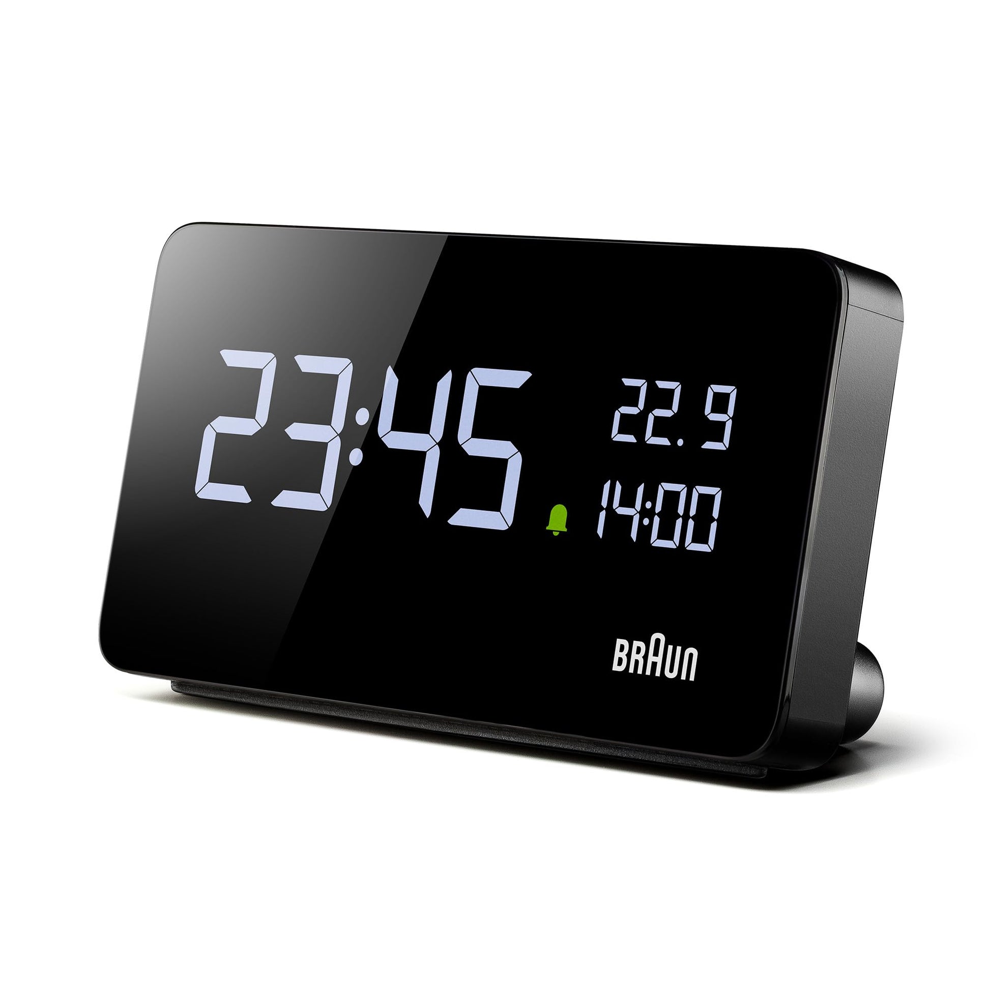 Braun Digital Alarm Clock with VA LCD Display and USB-C Charging Ports, Black, Model BC20B - label detail