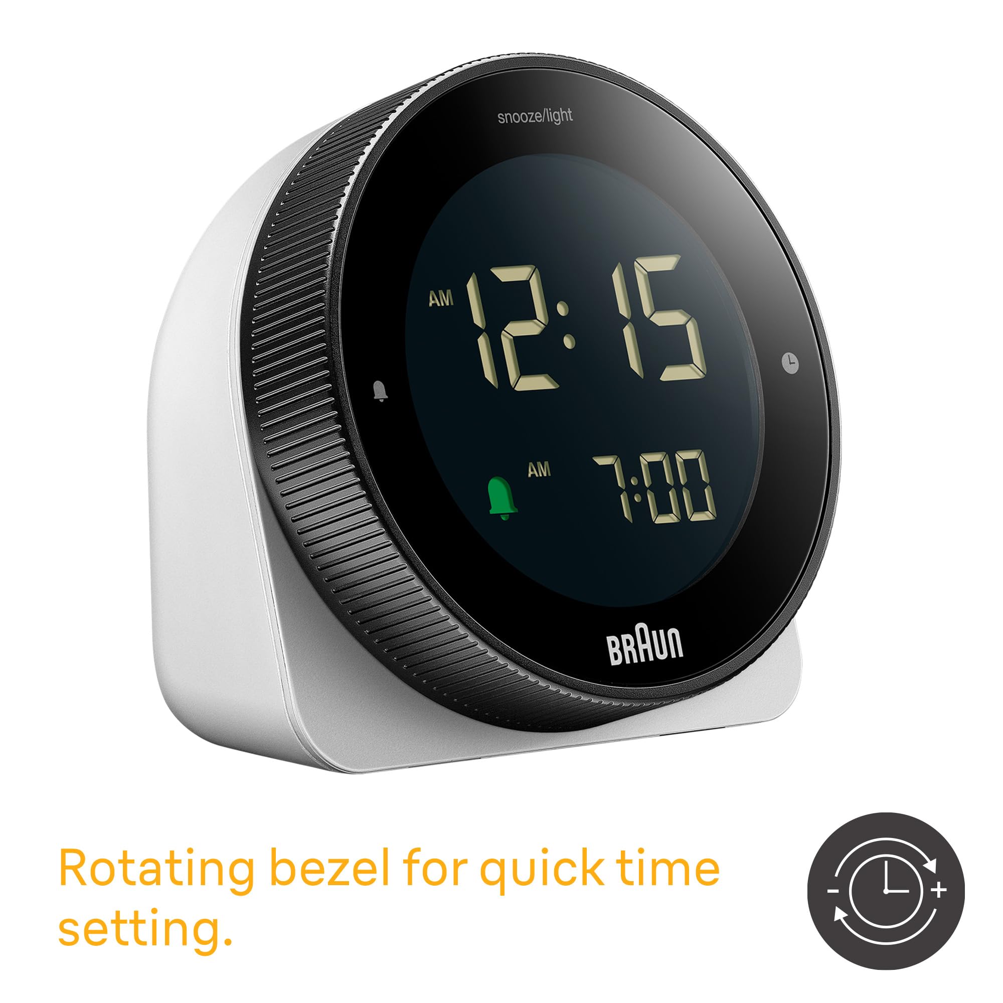 Braun Digital Plastic Alarm Clock with Snooze, Negative LCD Display, Rotating Bezel - packaging (11)