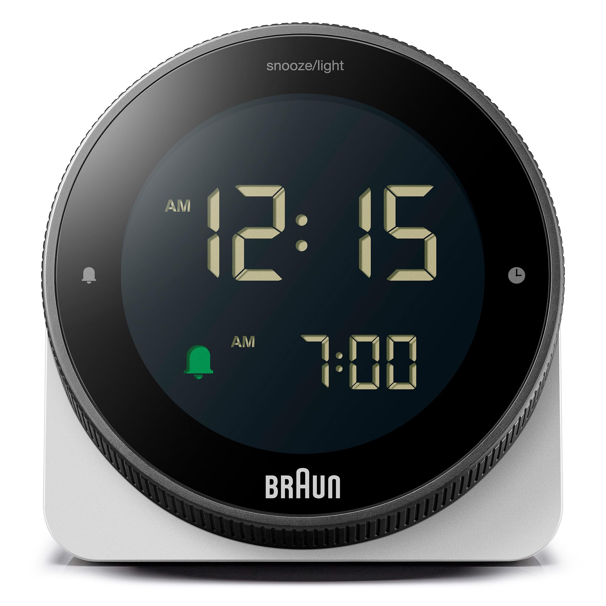 Braun Digital Plastic Alarm Clock with Snooze, Negative LCD Display, Rotating Bezel (9)