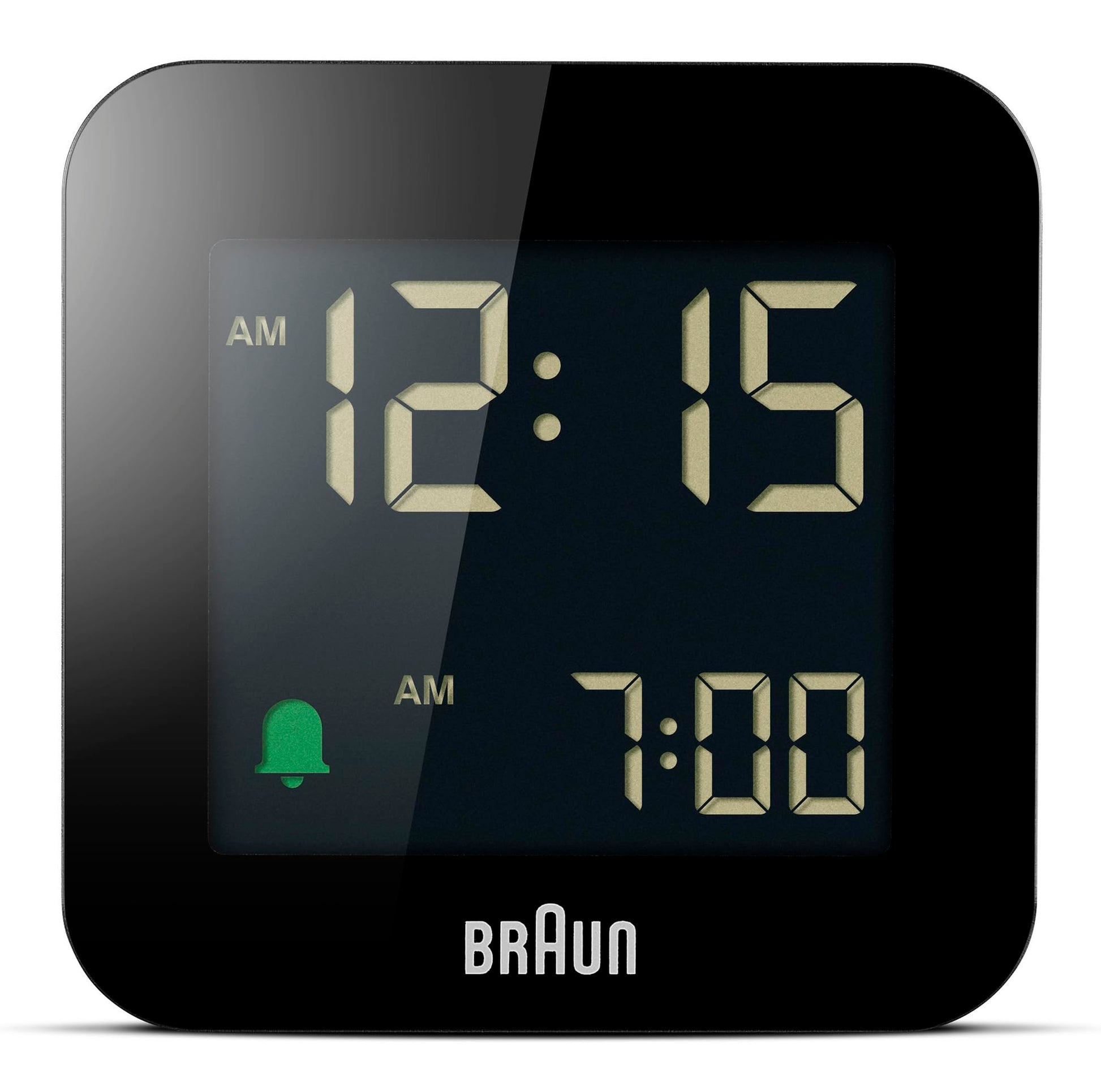 Braun Digital Travel Alarm Clock BC08B - Compact, Negative LCD Display, Snooze, Crescendo Beep, Black