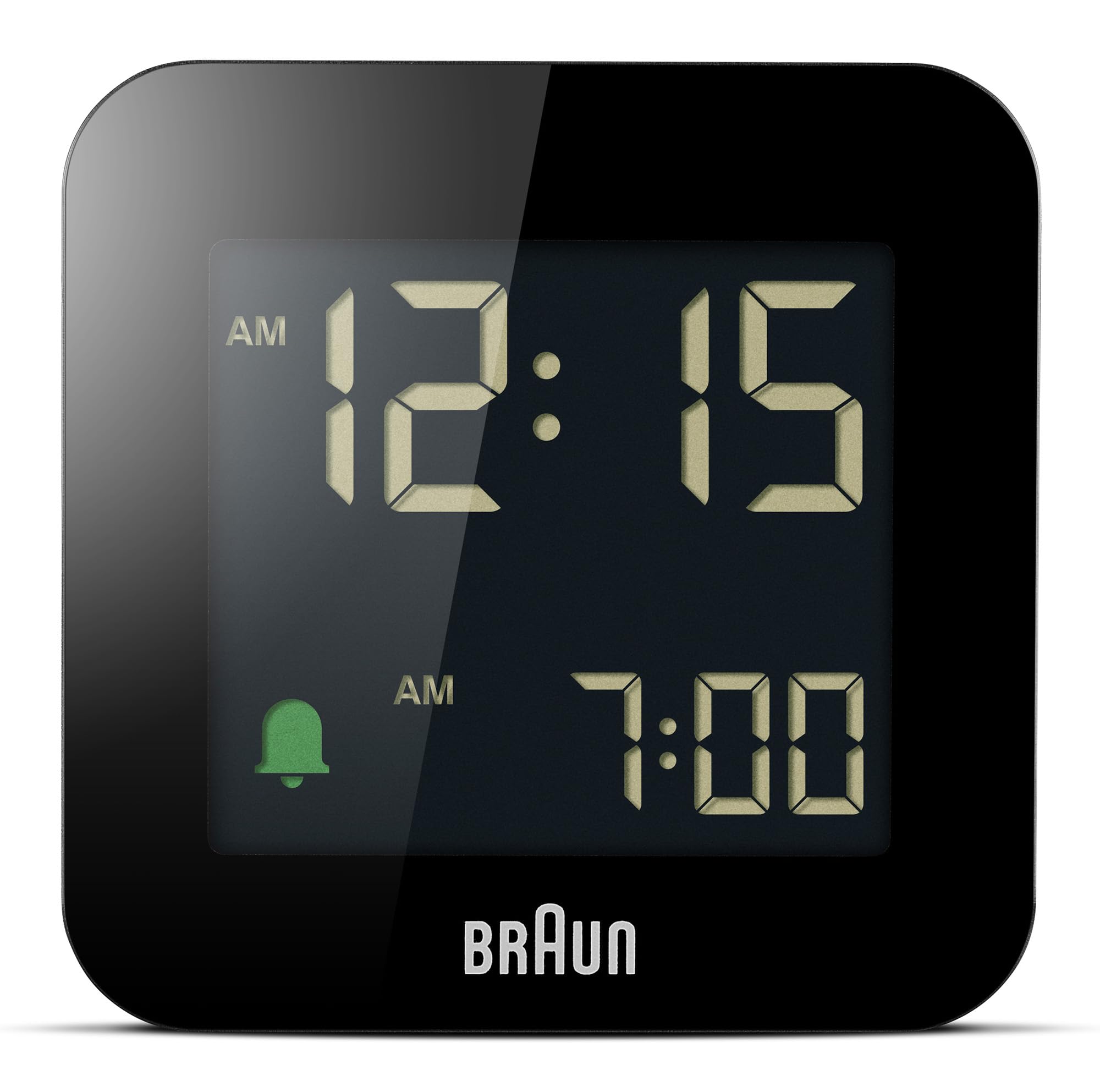 Braun Digital Travel Alarm Clock BC08B - Compact, Negative LCD Display, Snooze, Crescendo Beep, Black