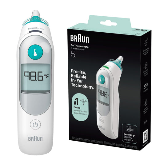 Braun Ear Thermometer, Digital, IRT6500US, with Pre-Warmed Tip and ExacTemp Positioning