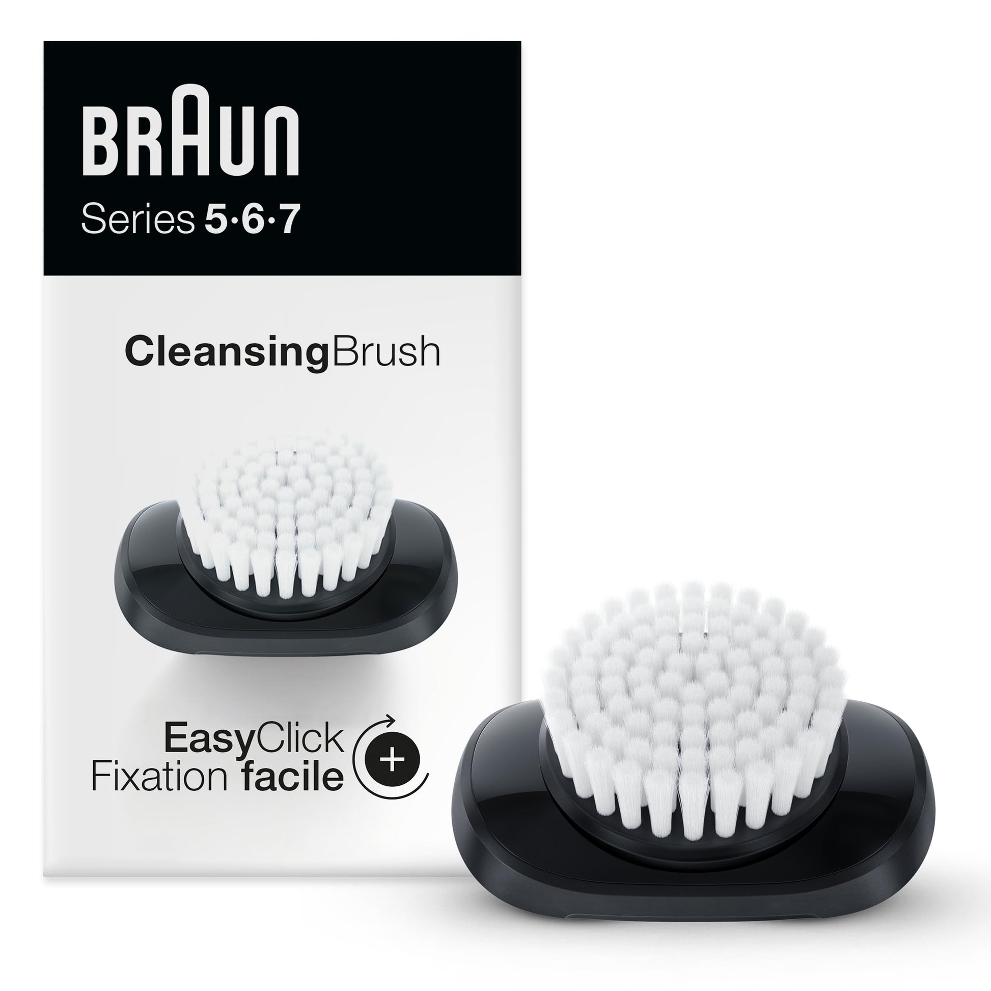 Braun EasyClick Cleansing Brush Attachment for Series 5, 6 and 7 Electric Razors, Replacement Brush Head
