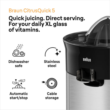 Braun Electric Citrus Juicer, 20 Watt, Adjustable Pulp Control, Auto Start Stop, Dishwasher Safe - close-up detail (20)