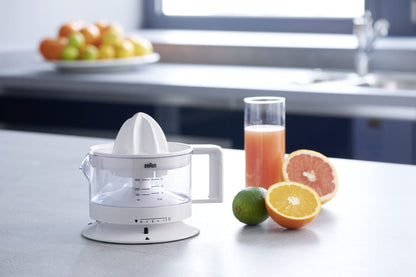Braun Electric Citrus Juicer, 20 Watt, Adjustable Pulp Control, Auto Start Stop, Dishwasher Safe - ingredients panel