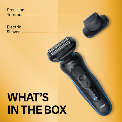 Braun Electric Shaver for Men, Series 5 5118s, Waterproof, Wet & Dry Shave, Turbo Shaving Mode, Foil Shaver with Precision Tr