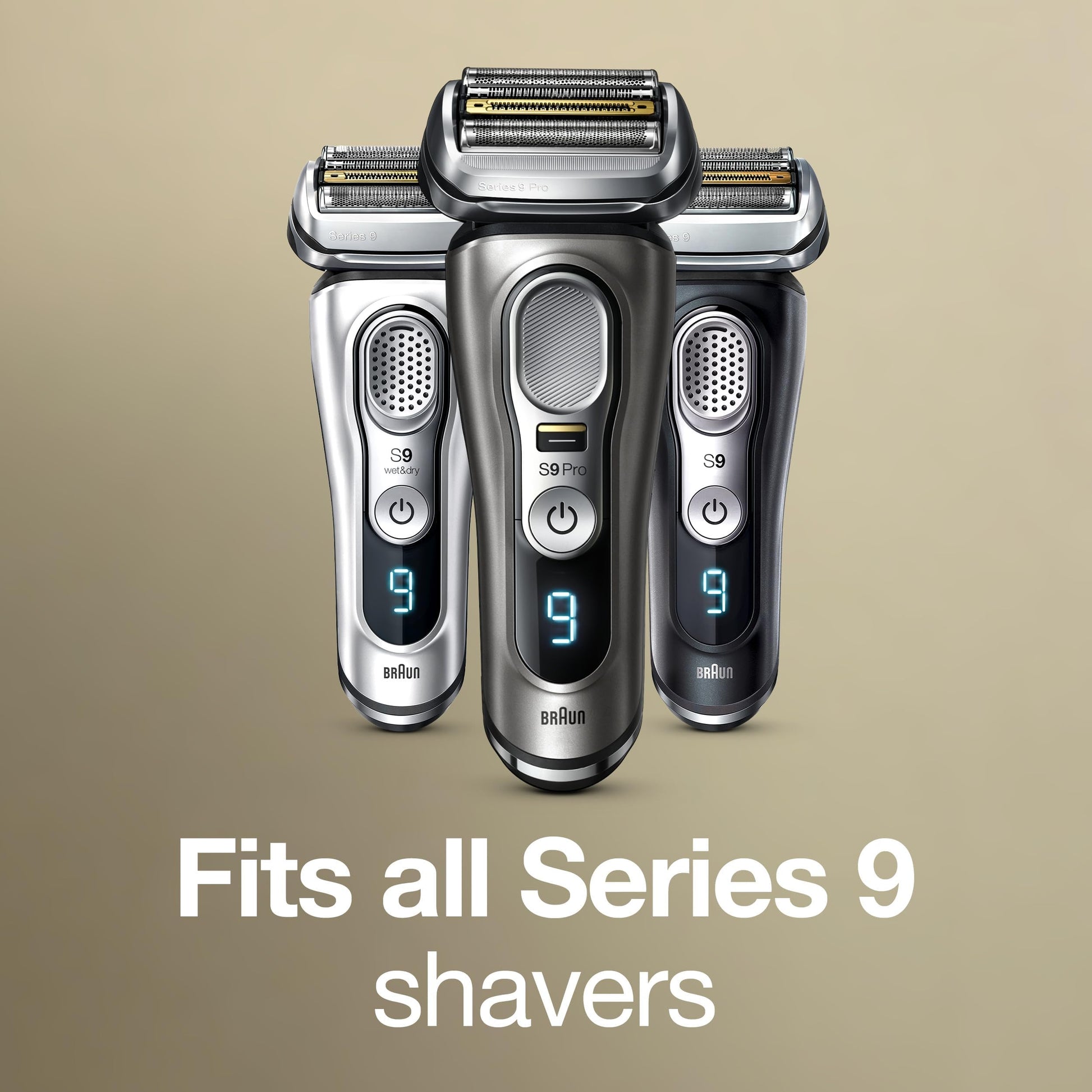 Braun Electric Shaver Head Replacement Part 94M, Compatible with Series 9 Pro and Series 9, Stainless Steel, Silver - front v