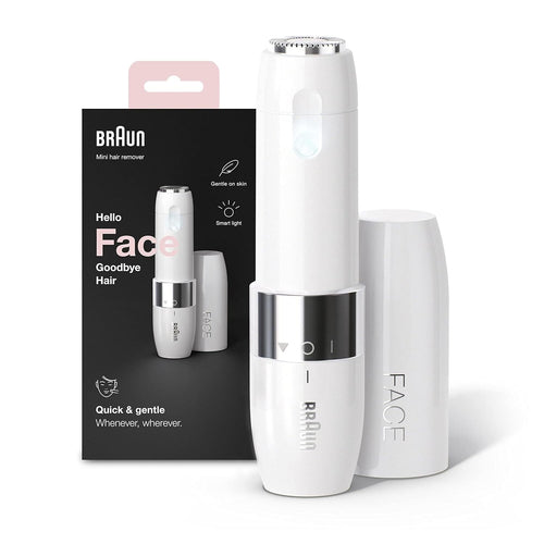 Braun Face Mini Hair Remover FS1000, Electric Facial Hair Remover for Women, with Smartlight, for Upper Lips Chin Cheeks Peac