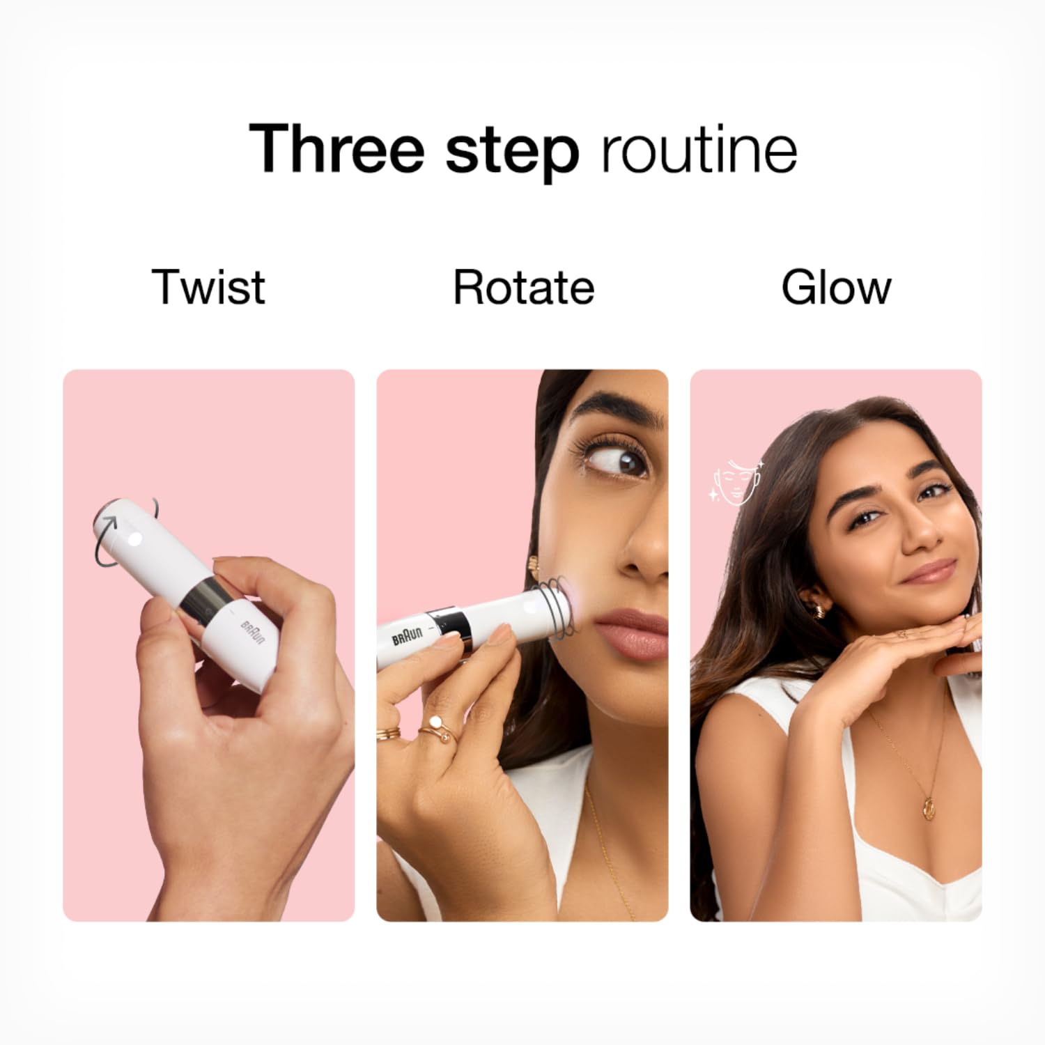 Braun Face Mini Hair Remover FS1000, Electric Facial Hair Remover for Women, with Smartlight, for Upper Lips Chin Cheeks Peac