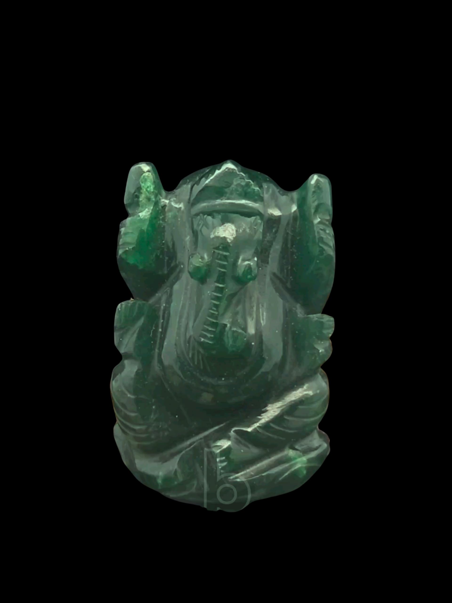 braun HOMES Crystal Ganesha Statue Figurine, 2-Inch, 200g, Natural Crystal, Home Decor Idol (10)