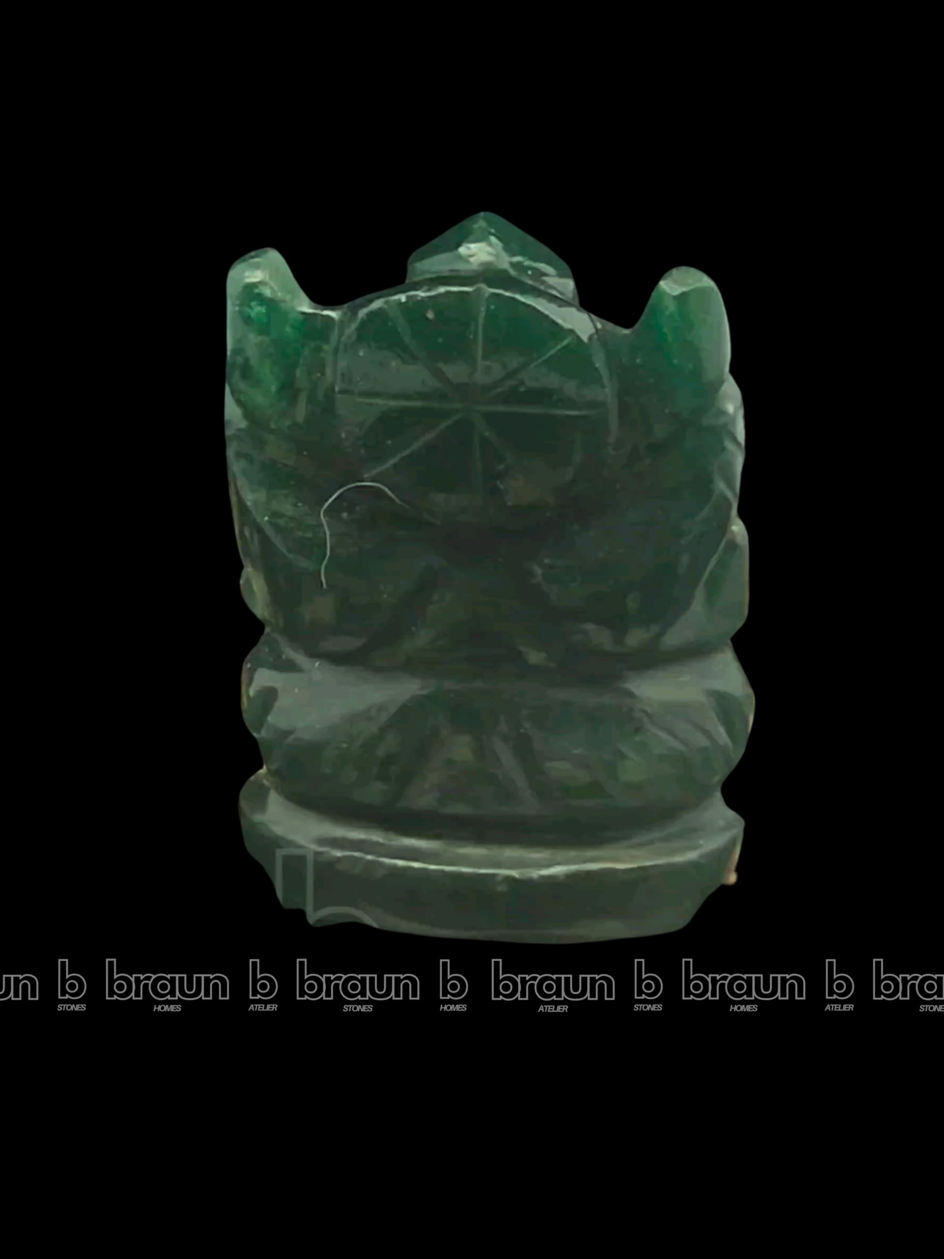 braun HOMES Crystal Ganesha Statue Figurine, 2-Inch, 200g, Natural Crystal, Home Decor Idol - back view (12)