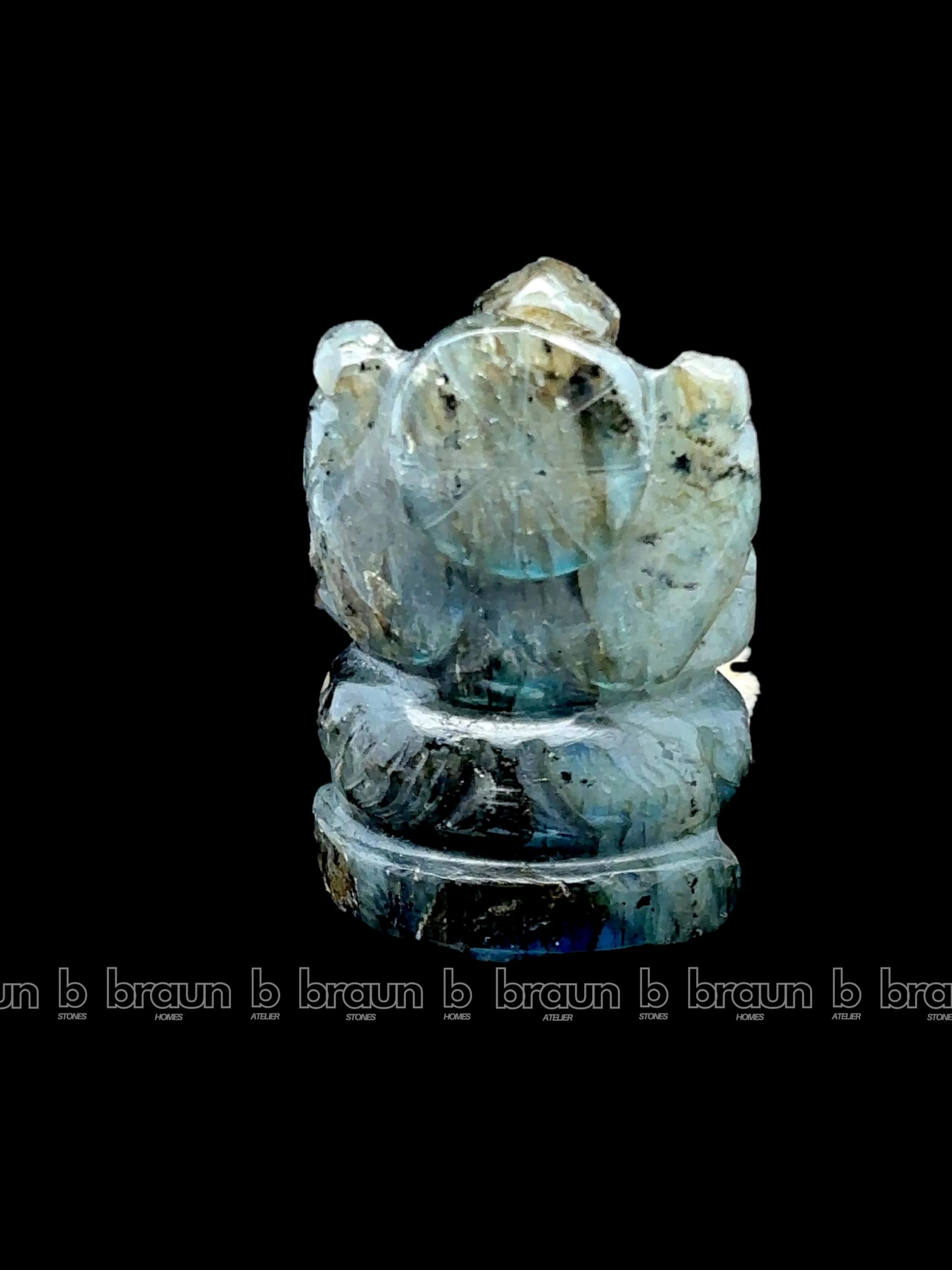 braun HOMES Crystal Ganesha Statue Figurine, 2-Inch, 200g, Natural Crystal, Home Decor Idol - back view (19)