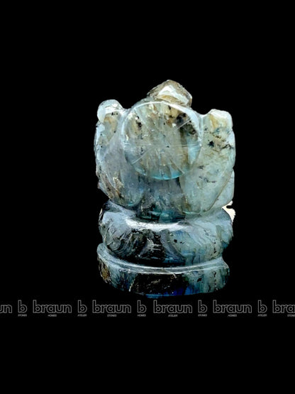 braun HOMES Crystal Ganesha Statue Figurine, 2-Inch, 200g, Natural Crystal, Home Decor Idol - back view (19)