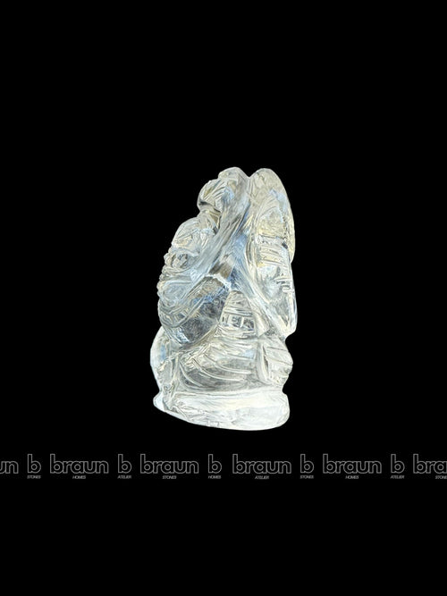 braun HOMES Crystal Ganesha Statue Figurine, 2-Inch, 200g, Natural Crystal, Home Decor Idol