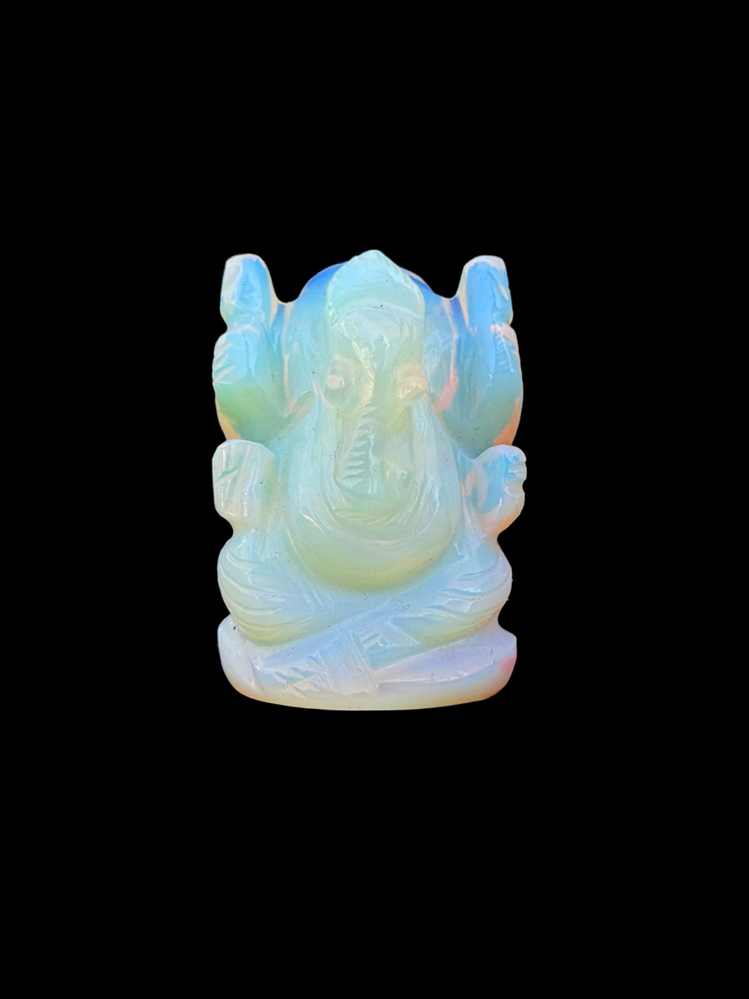braun HOMES Crystal Ganesha Statue Figurine, 2-Inch, 200g, Natural Crystal, Home Decor Idol (24)