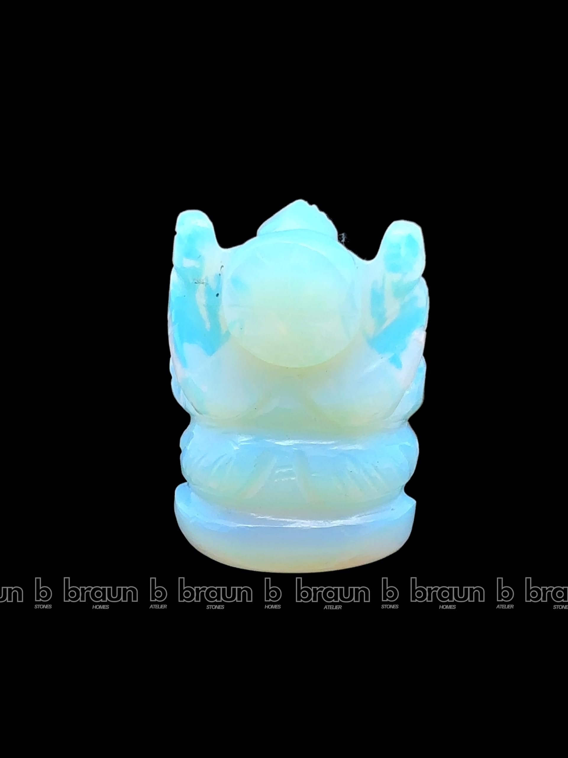 braun HOMES Crystal Ganesha Statue Figurine, 2-Inch, 200g, Natural Crystal, Home Decor Idol - back view (26)