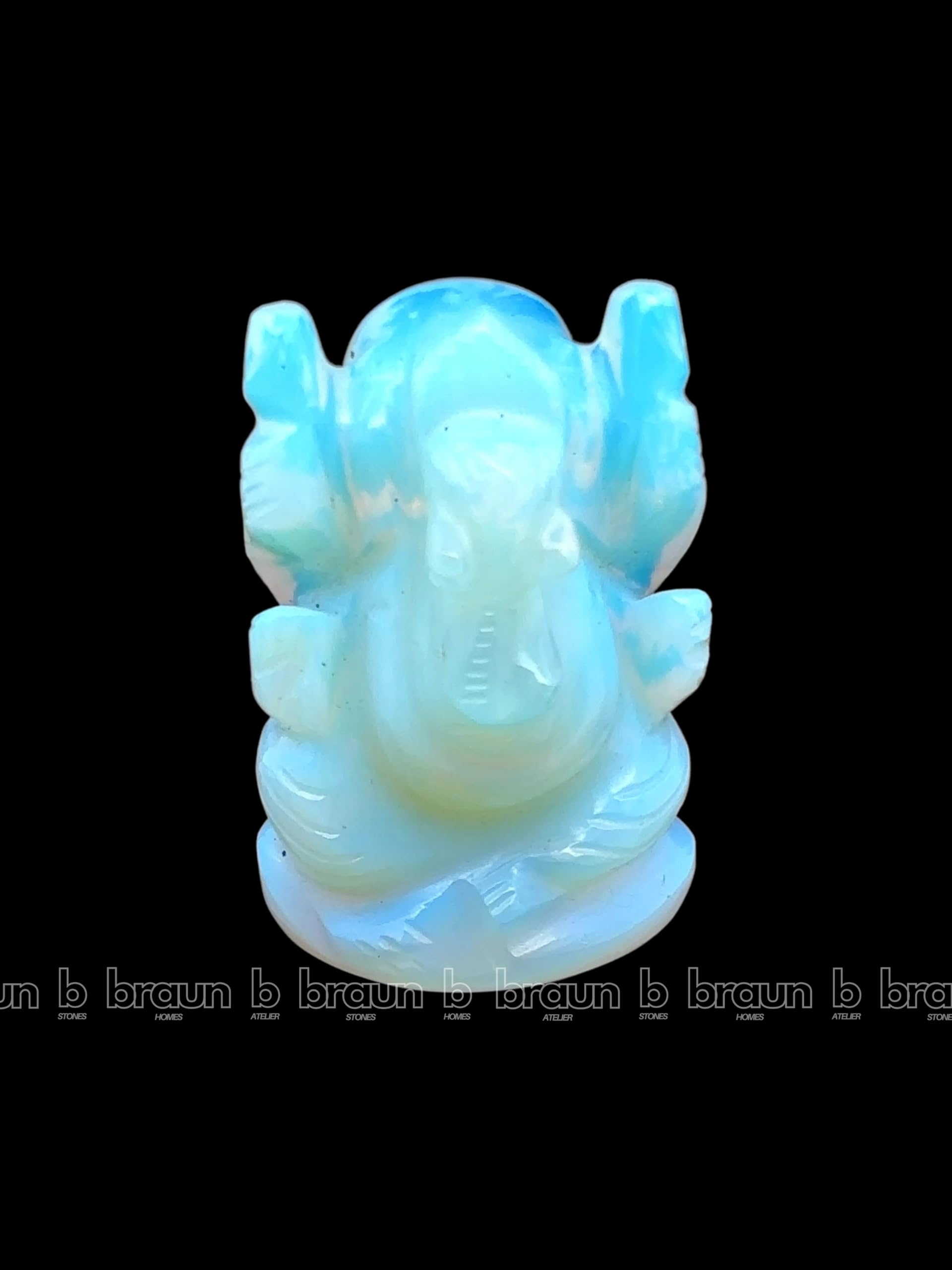 braun HOMES Crystal Ganesha Statue Figurine, 2-Inch, 200g, Natural Crystal, Home Decor Idol - label detail (28)