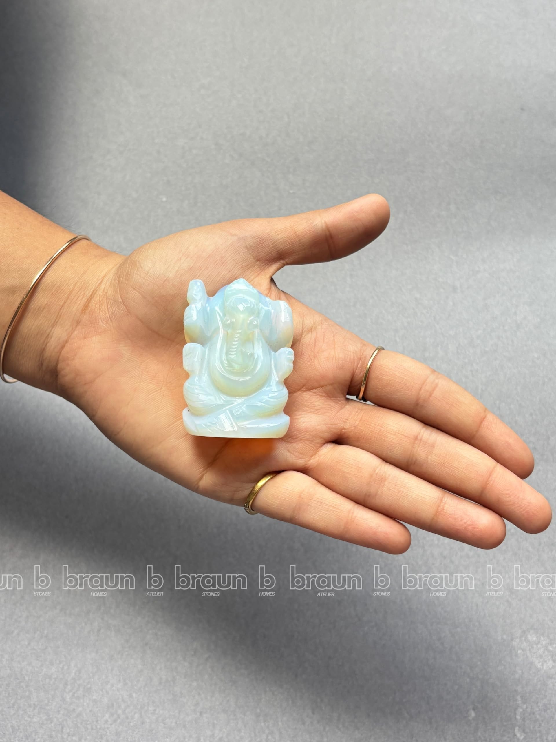 braun HOMES Crystal Ganesha Statue Figurine, 2-Inch, 200g, Natural Crystal, Home Decor Idol - close-up detail (30)
