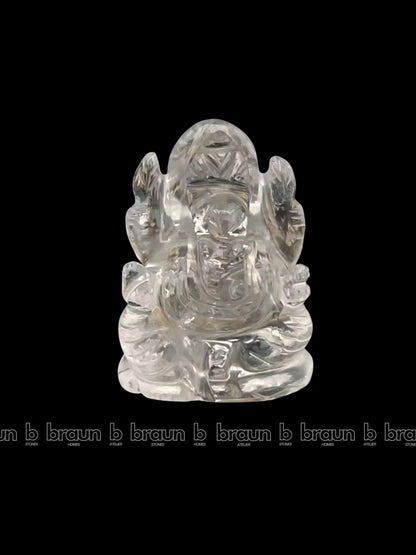 braun HOMES Crystal Ganesha Statue Figurine, 2-Inch, 200g, Natural Crystal, Home Decor Idol - packaging