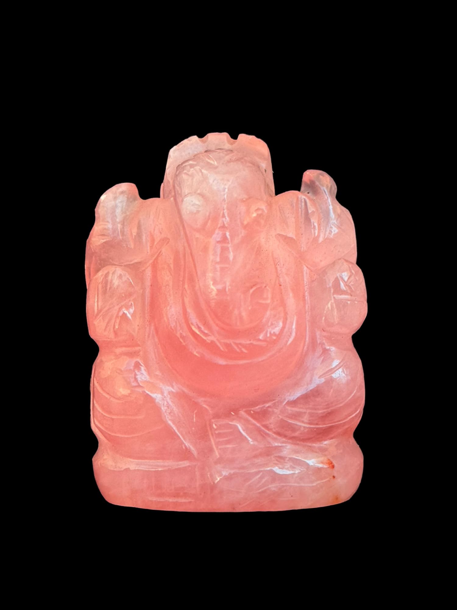 braun HOMES Crystal Ganesha Statue Figurine, 2-Inch, 200g, Natural Crystal, Home Decor Idol (40)