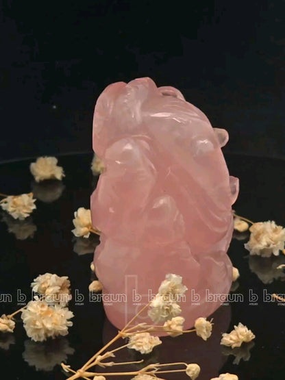 braun HOMES Crystal Ganesha Statue Figurine, 2-Inch, 200g, Natural Crystal, Home Decor Idol - back view (42)