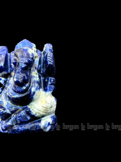 braun HOMES Crystal Ganesha Statue Figurine, 2-Inch, 200g, Natural Crystal, Home Decor Idol - front view (46)
