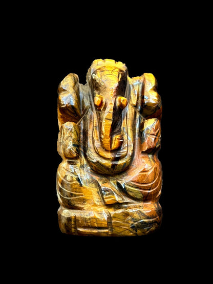 braun HOMES Crystal Ganesha Statue Figurine, 2-Inch, 200g, Natural Crystal, Home Decor Idol (51)