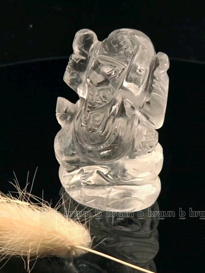 braun HOMES Crystal Ganesha Statue Figurine, 2-Inch, 200g, Natural Crystal, Home Decor Idol - label detail