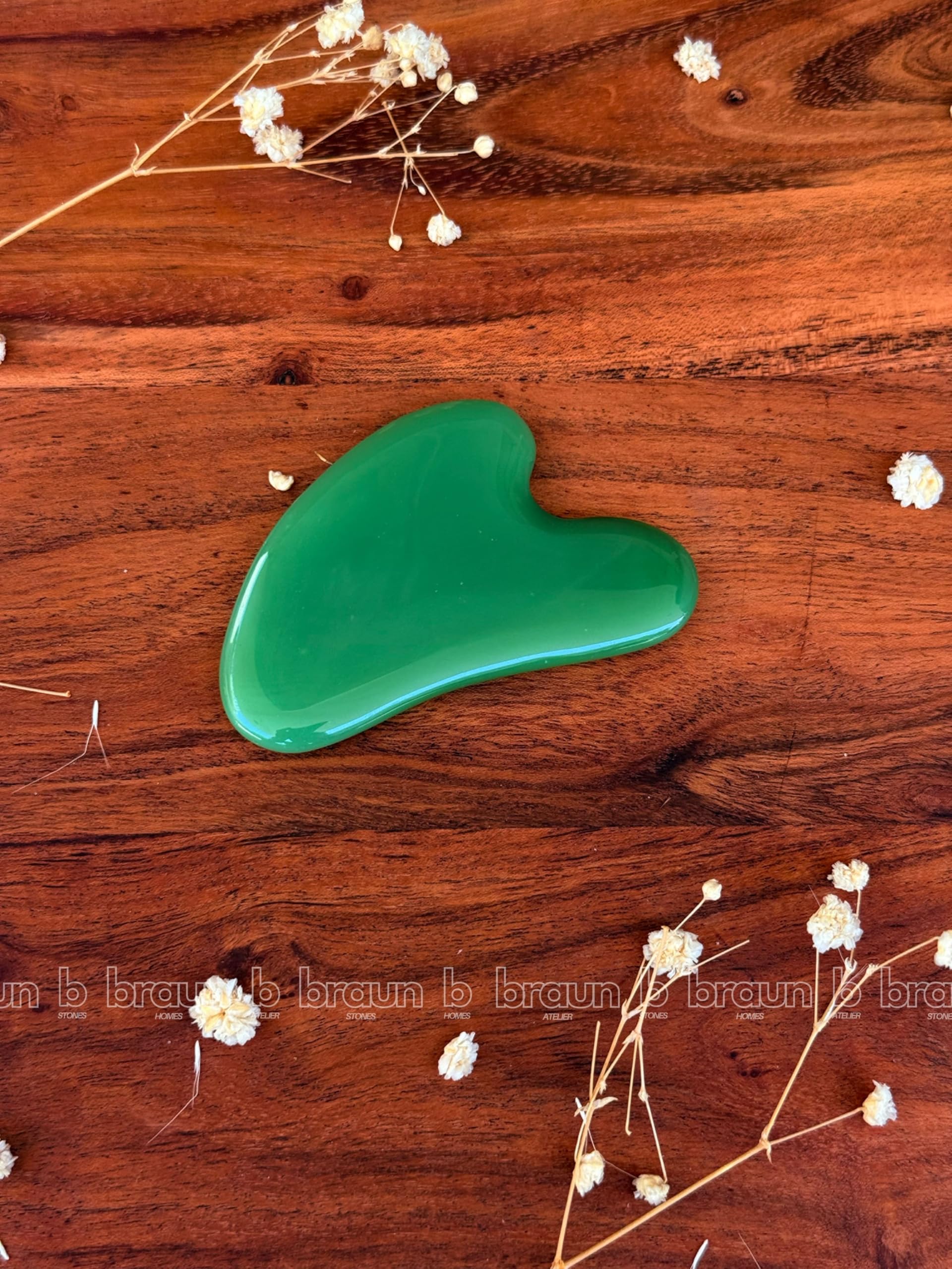 braun HOMES Gua Sha Face Massager Tool, Natural Stone, 1 Piece, Facial Massage Tool - back view
