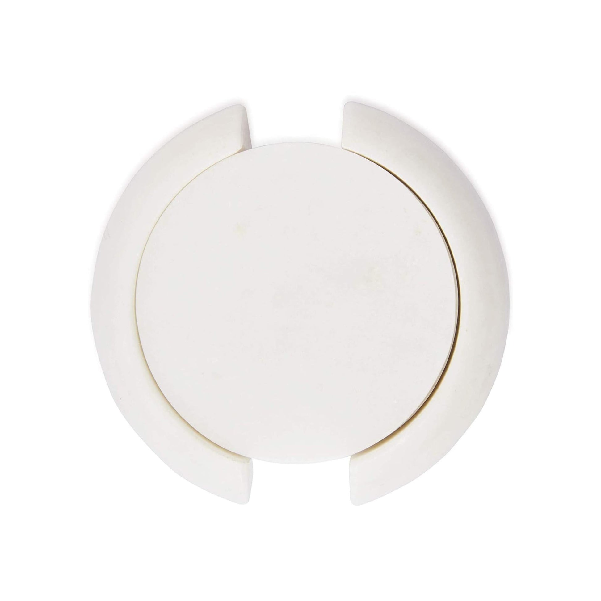 braun HOMES Marble Coaster Set of 6 with Stand, Natural Stone Drink Coasters for Dining Table Decor - back view (16)