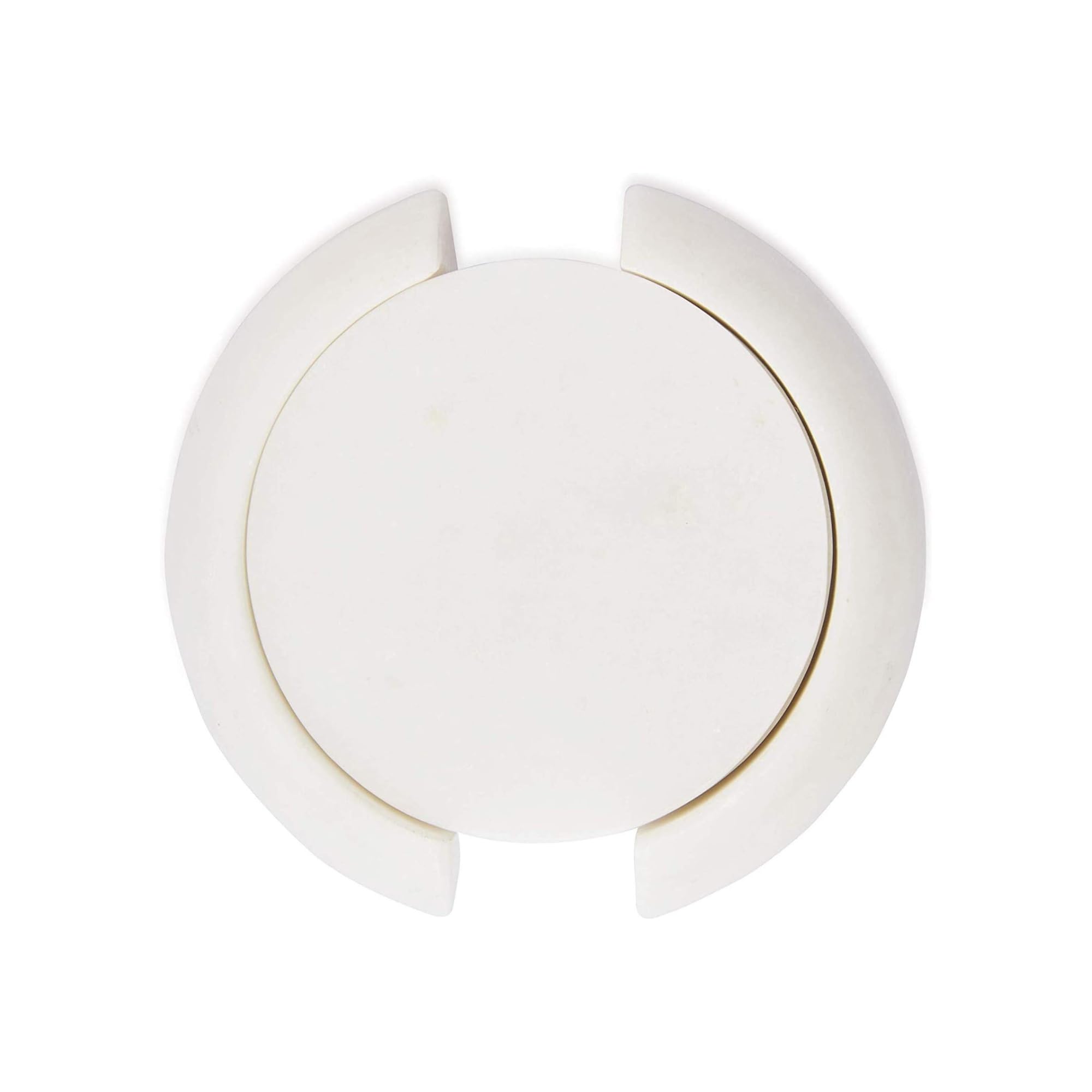 braun HOMES Marble Coaster Set of 6 with Stand, Natural Stone Drink Coasters for Dining Table Decor - back view (16)