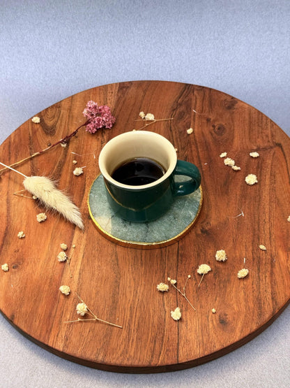 braun HOMES Natural Agate Stone Coasters Set of 2 - Round Drink Coasters with Gold Edges for Home Office - packaging (27)