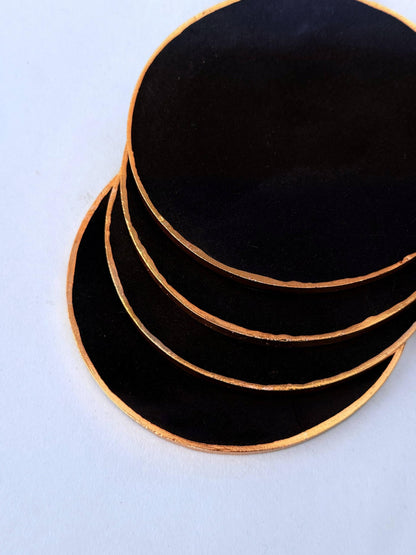 braun HOMES Natural Agate Stone Coasters Set of 2 - Round Drink Coasters with Gold Edges for Home Office - ingredients panel