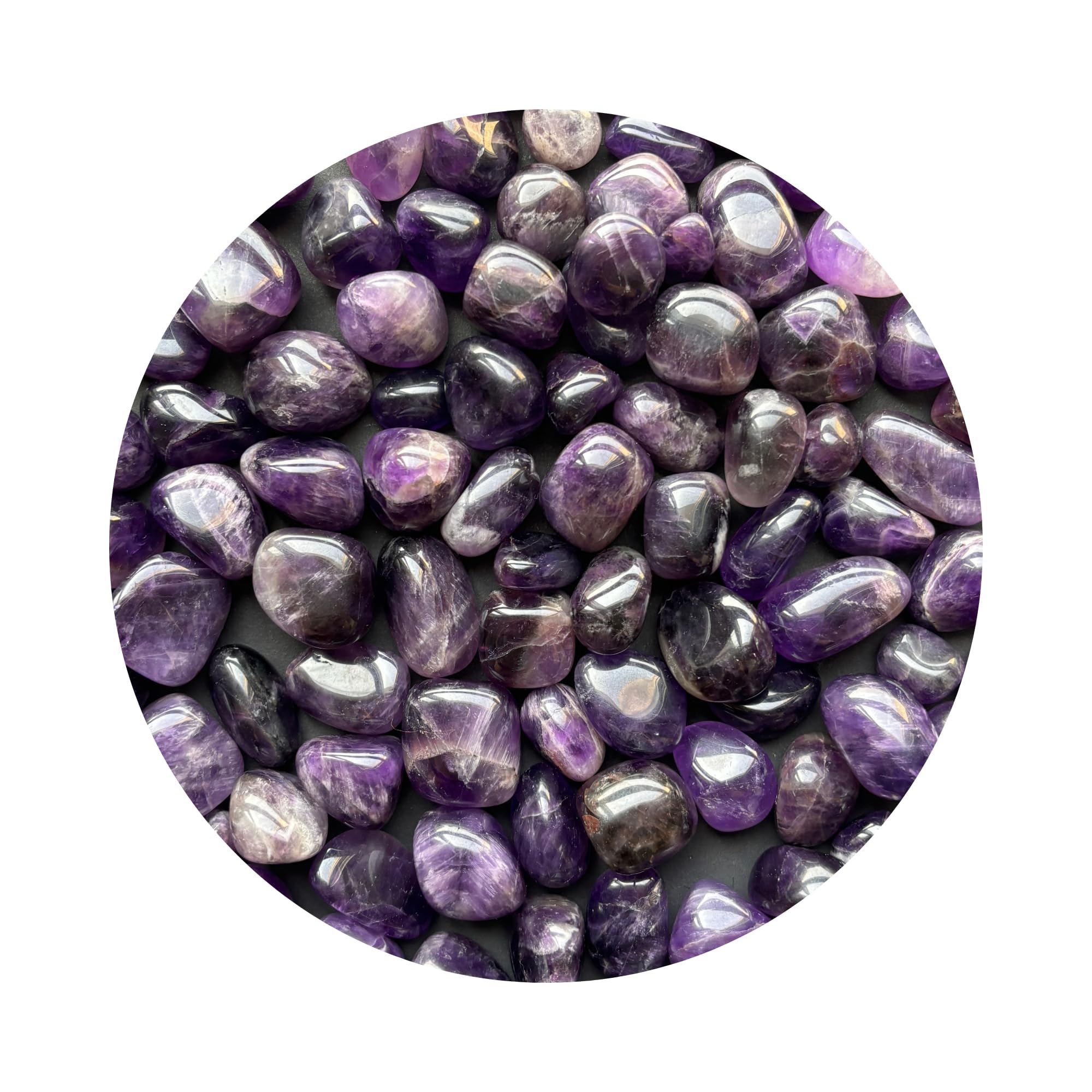 braun HOMES Natural Amethyst Tumbled Stones, Purple Decorative Pebbles for Vase Fillers and Aquarium Decor