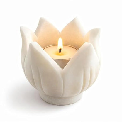 braun HOMES Natural Marble Diya Tea Light Holder, White and Gold, 160g, Tealight Candle Holder for Home Decor - packaging (24