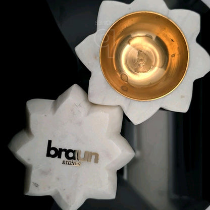 braun HOMES Natural Marble Diya Tea Light Holder, White and Gold, 160g, Tealight Candle Holder for Home Decor - ingredients p