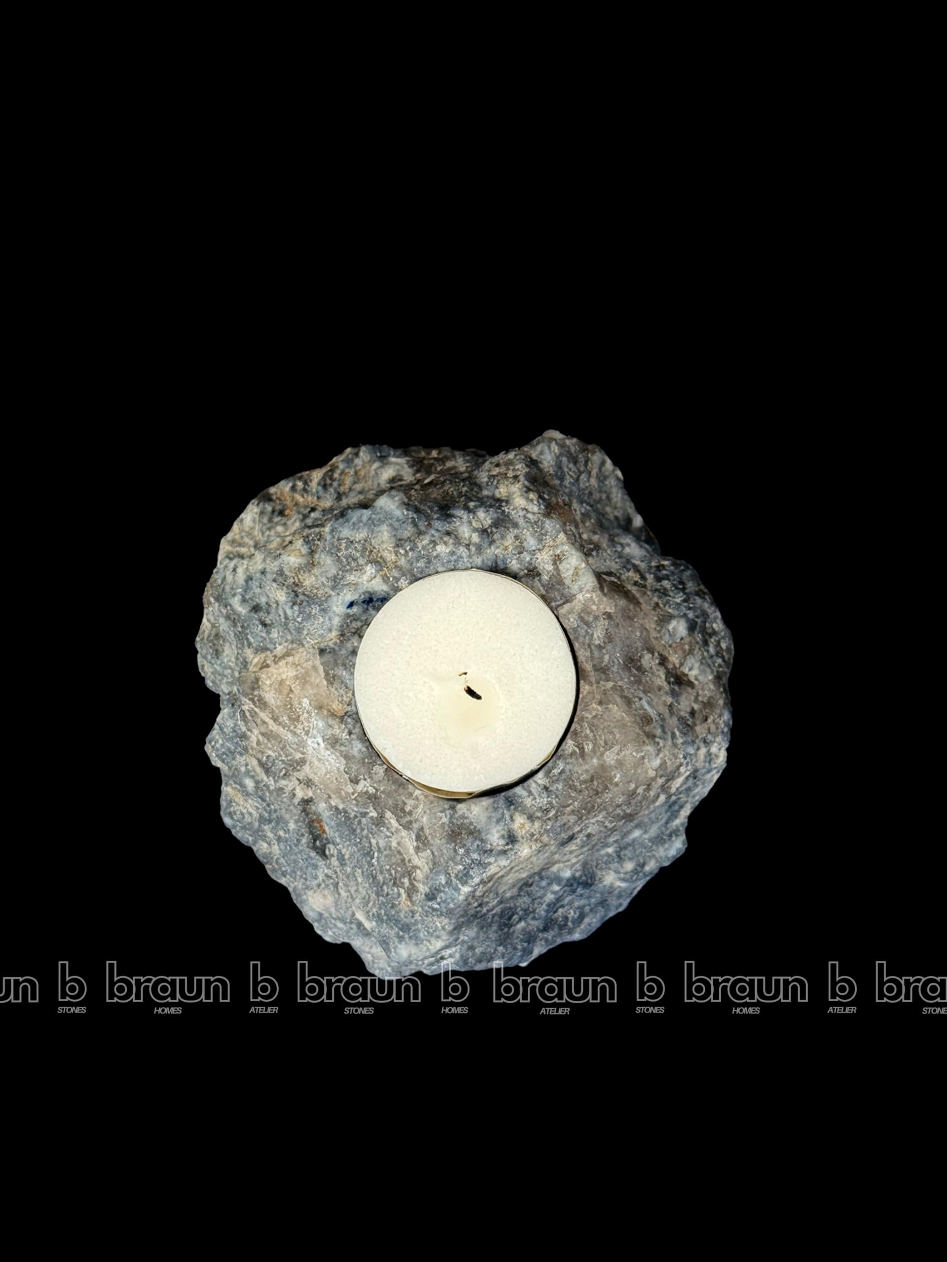 braun HOMES Natural Quartz Tealight Candle Holder, Decorative Table Centerpiece (4)