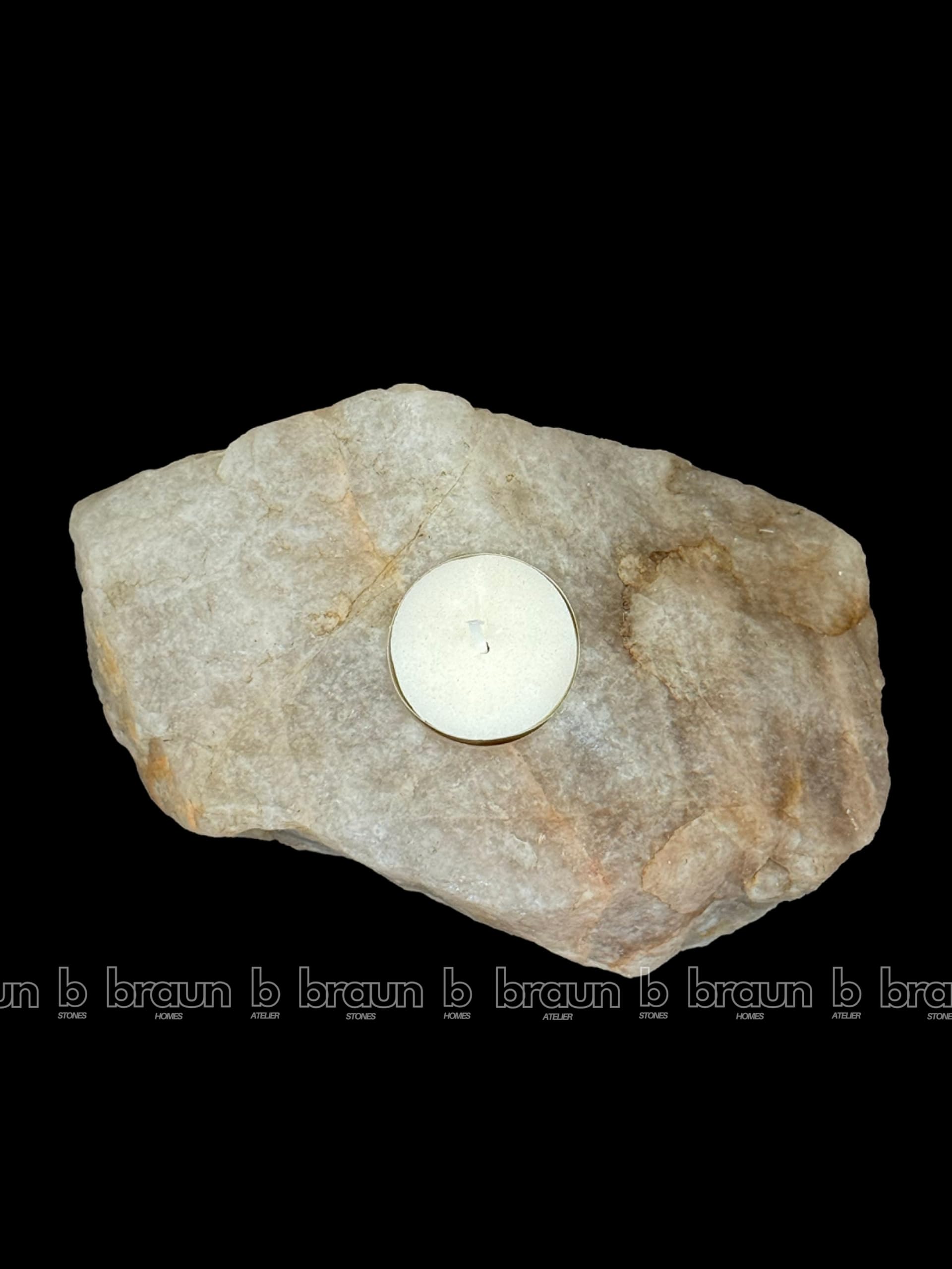 braun HOMES Natural Quartz Tealight Candle Holder, Decorative Table Centerpiece (7)