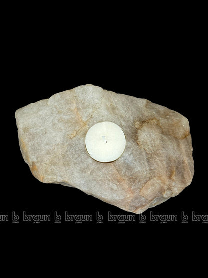 braun HOMES Natural Quartz Tealight Candle Holder, Decorative Table Centerpiece (7)