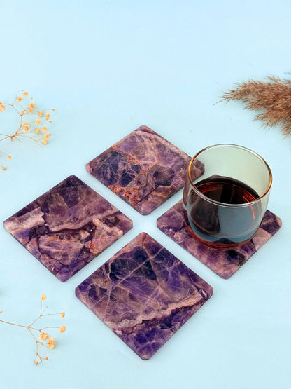 braun HOMES Natural Stone Square Coasters, Set of 2, Drink Coasters for Home and Office - label detail (14)