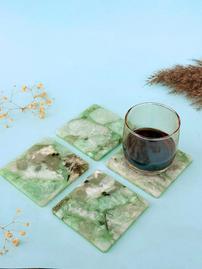 braun HOMES Natural Stone Square Coasters, Set of 2, Drink Coasters for Home and Office - packaging