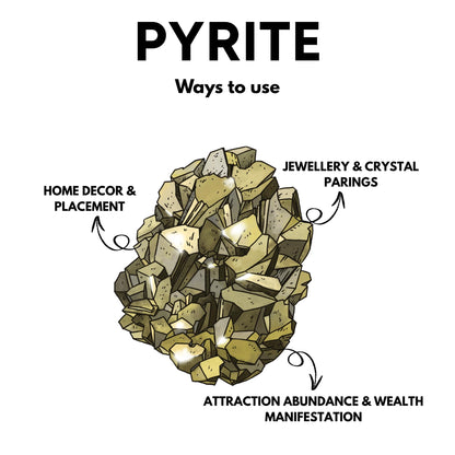 braun HOMES Pyrite Stone, Natural Fool's Gold Crystal, Decorative Stone for Home or Office Décor - size and scale