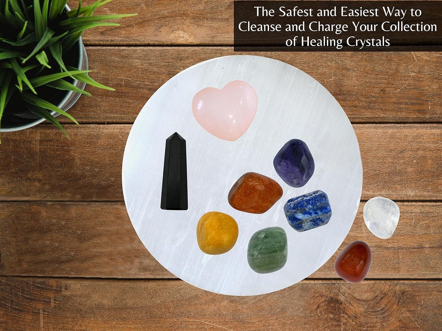 braun HOMES Selenite Charging Plate, 3 Inch, Natural Stone, Crystal Cleansing & Meditation Plate - in use (24)