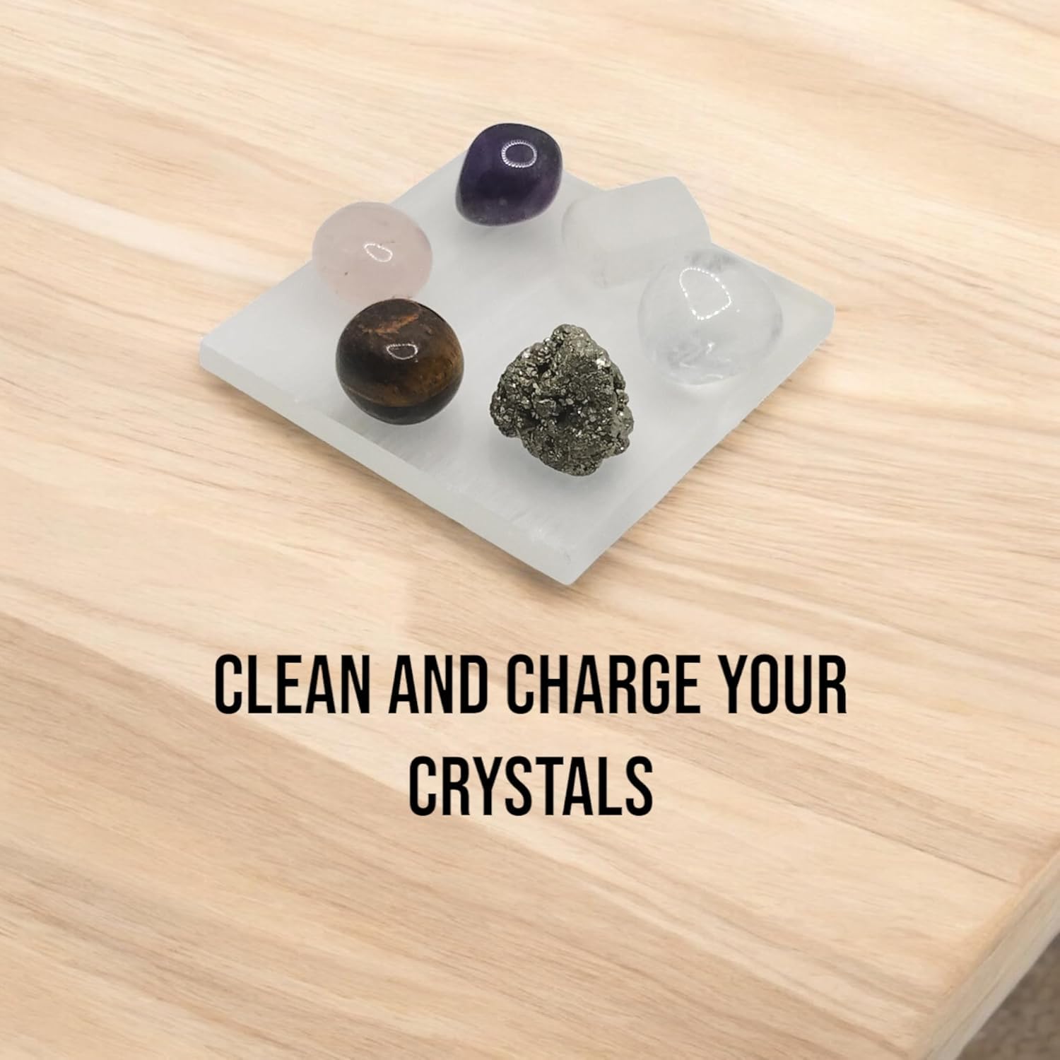 braun HOMES Selenite Charging Plate, 3 Inch, Natural Stone, Crystal Cleansing & Meditation Plate - packaging (27)