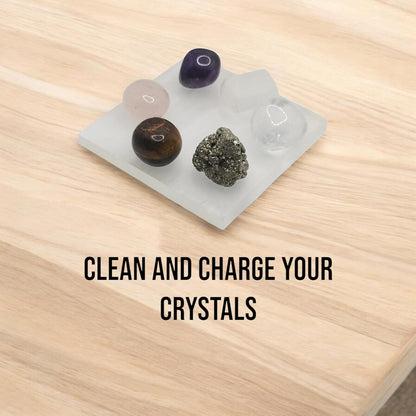 braun HOMES Selenite Charging Plate, 3 Inch, Natural Stone, Crystal Cleansing & Meditation Plate - packaging (27)