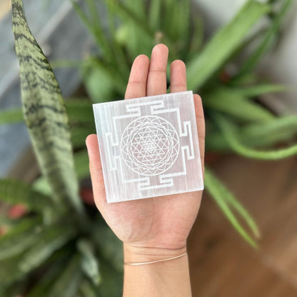 braun HOMES Selenite Charging Plate, 3 Inch, Natural Stone, Crystal Cleansing & Meditation Plate (33)