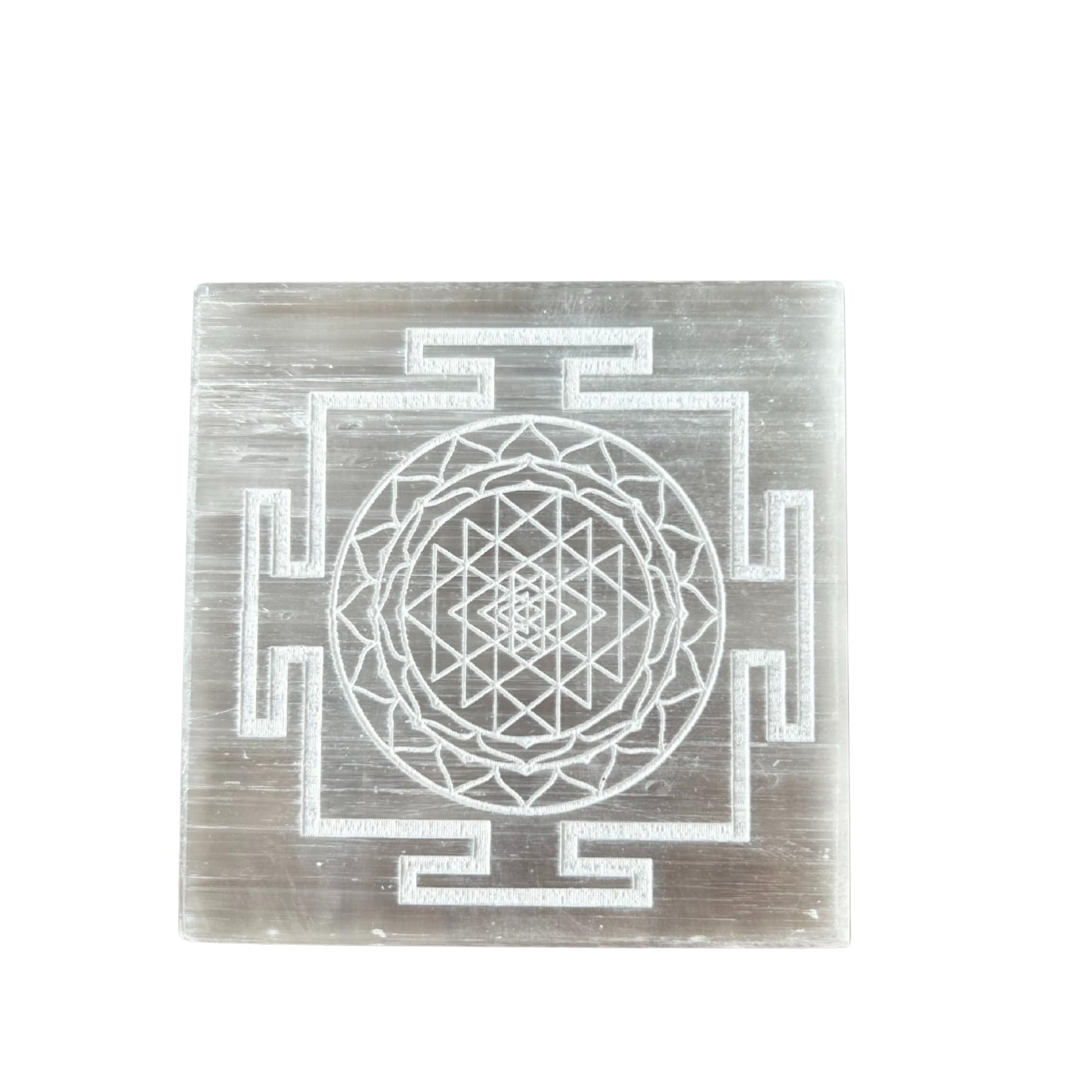 braun HOMES Selenite Charging Plate, 3 Inch, Natural Stone, Crystal Cleansing & Meditation Plate - back view (34)